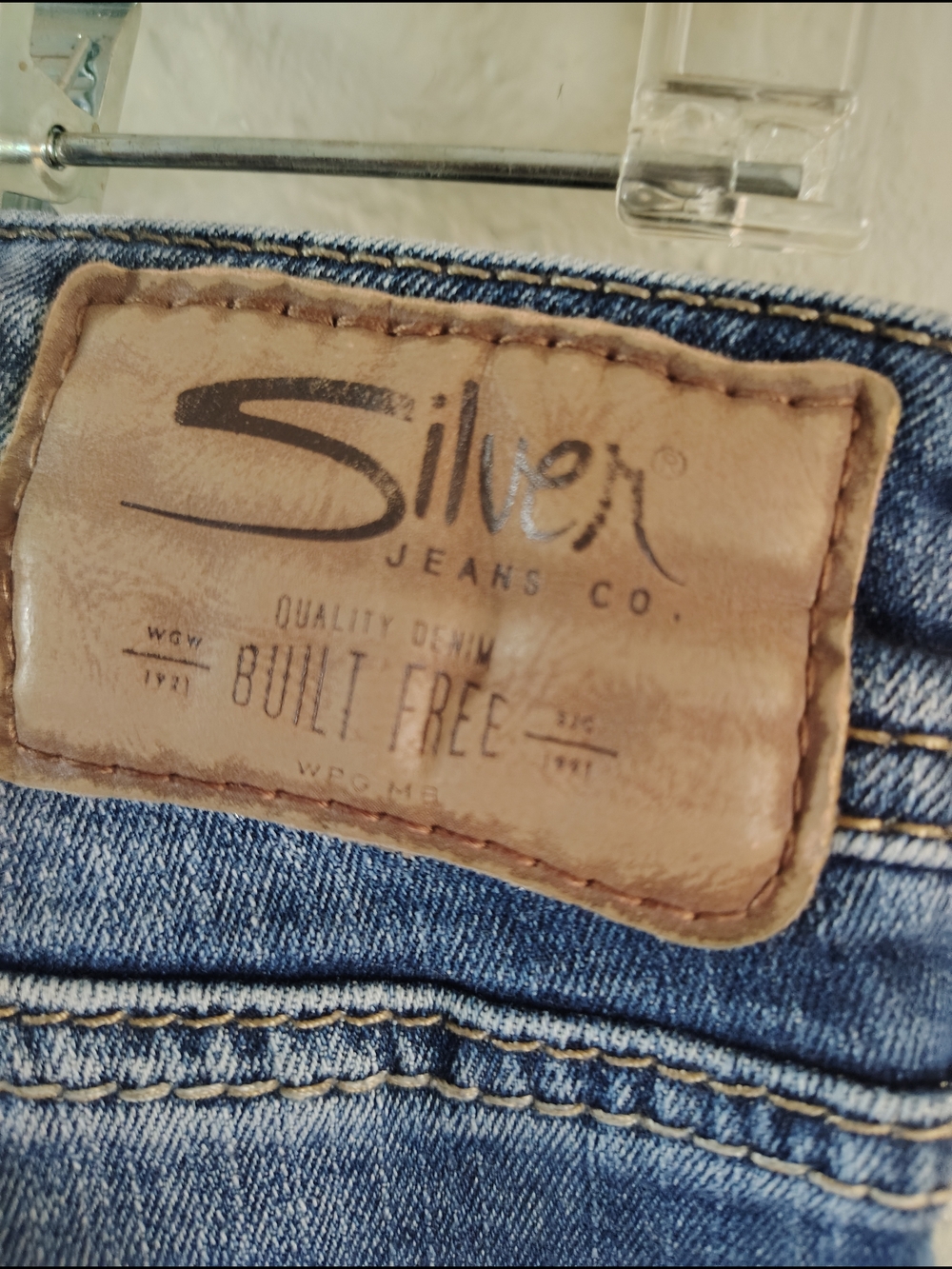 Silver Jeans Distressed Medium Blue Boyfriend Jeans - Picture 3 of 4